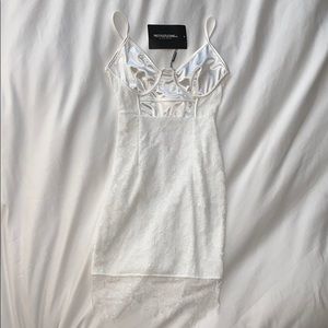 White Lace Bustier Bodycon Dress